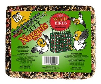 C&S Fruit and Nut Snack with Suet Nuggets Wild Bird Food, 2.25lb