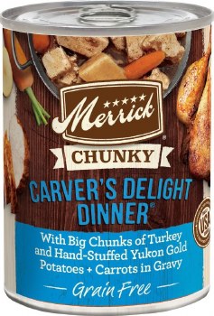 Merrick Grain Free Carvers Delight Recipe with Chicken and Turkey Canned Wet Dog Food 12.7oz
