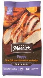 Merrick Puppy Formula Chicken and Sweet Potato Recipe Grain Free Dry Dog Food 22lb