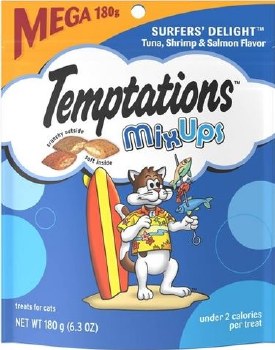 Whiskas Temptations Surfers' Delight Mixups, Mega Bag, Cat Treats, 6.35oz
