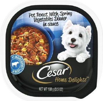Cesar Home Delights Pot Roast and Vegetables Recipe Wet Dog Food Trays 3.5oz