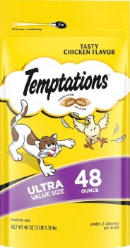 Whiskas Temptations Tasty Chicken Flavor, Cat Treats, 48oz