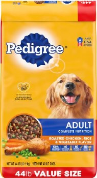 Pedigree Adult Complete Nutrition Roasted Chicken Flavor, Dry Dog Food, 44lb Bonus Bag