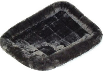 Midwest Quiet Time Sheepskin Pet Bed, Gray, 30 inch x 21 inch