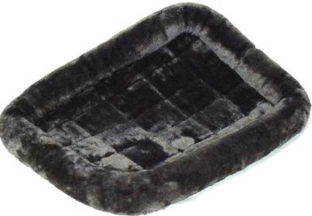 Midwest Quiet Time Sheepskin Pet Bed, Gray, 36x23