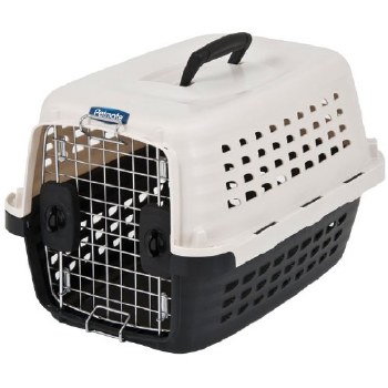 Petmate Compass Kennel, White and Black, 19in length x 12.7in wide x 11.5in height
