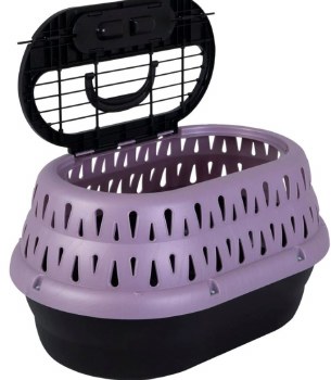 Petmate Top Load Cat Kennel, Black Purple