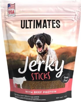 Ultimates Jerky Sticks, Grain Free, Beef, Dog Treats, 7oz