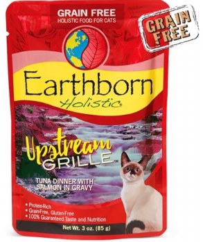 Earthborn Holistic Upstream Grille Tuna Dinner with Salmon in Gravy Grain Free Wet Cat Food Pouches 3oz