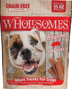 Wholesomes Brunos Pork Jerky Grain Free Dog Treats 25oz