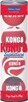 Kong Signature Balls Dog Toys, Medium, 4 Count