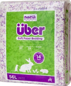 Uber Soft Paper Small Animal Bedding, Pink White, 56L