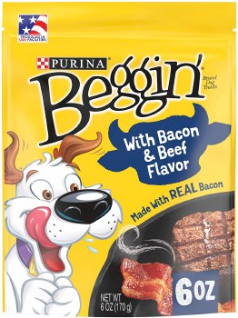 Purina Beggin' Strips Bacon & Beef, Dog Treats, case of 6, 6oz