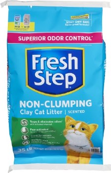 Fresh Step Scented Non Clumping Clay Cat Liter with Febreze 35lb