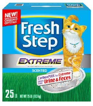 Fresh Step Extreme Clumping Scented Cat Litter, Mountain Spring Scent, 25lb