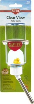 Kaytee Clear View Plastic Water Bottle, 4oz Capacity