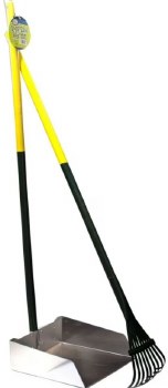 Four Paws Pooper Scooper Wire Rake Set, Large, Yellow Green