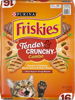 Purina Friskies Tender and Crunchy Combo Adult, Dry Cat Food, 16lb