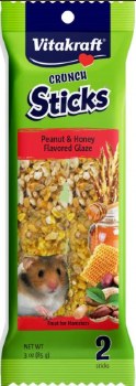 Sunseed Vitakraft Crunch Sticks Peanut and Honey Hamster Treats, 3oz, 2 count