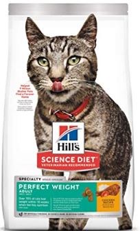 Hills Science Diet Adult Perfect Weight Formula with Chicken, Dry Cat Food, 7lb