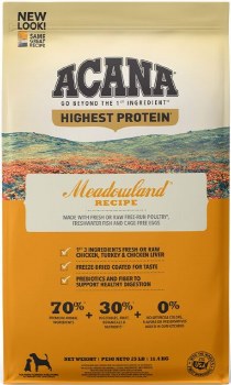 Acana Regionals Meadowland Formula with Chicken and Turkey Grain Free, Dry Dog Food, 25lb