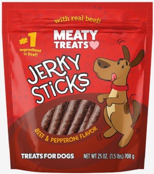 MeatyTreats Beef Pepperoni, Dog Treats, 22.5oz