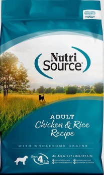 NutriSource Adult Chicken and Rice Formula, Dry Dog Food, 26lb
