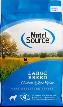 NutriSource Large Breed Adult Chicken and Rice Formula, Dry Dog Food, 26lb