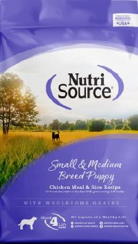 NutriSource Small to Medium Breed Puppy Chicken and Rice Formula, Dry Dog Food, 1.5lb