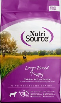 NutriSource Large Breed Puppy Formula Chicken and Rice Recipe, Dry Dog Food, 26lb