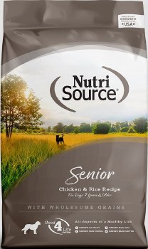 NutriSource Senior Chicken and Rice Formula, Dry Dog Food, 26lb
