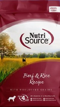 NutriSource Beef and Rice Formula, Dry Dog Food, 15lb