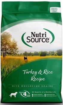 NutriSource Turkey & Rice with Wholesome Grains, Dry Dog Food, 15lb