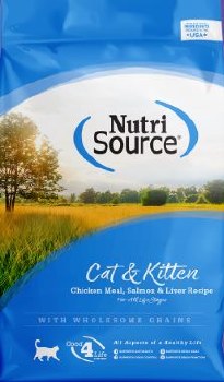 NutriSource Chicken Meal, Salmon and Liver Cat and Kitten Formula, Dry Cat Food, 16lb