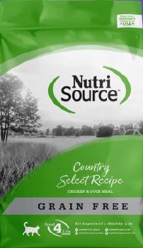 NutriSource Grain Free Country Select Entree Chicken and Duck Meal Protein, Dry Cat Food, 15lb
