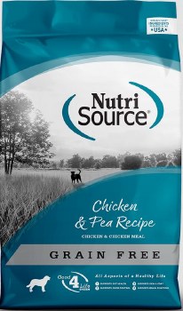 NutriSource Chicken and Pea Formula with Chicken Meal Grain Free, Dry Dog Food, 26lb