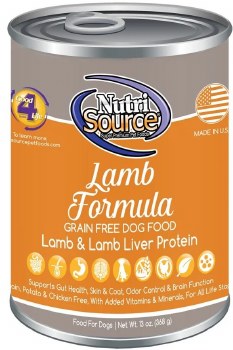 NutriSource All Life Stages Formula Grain Free Real Lamb Select Canned, Wet Dog Food, case of 12, 13oz Cans