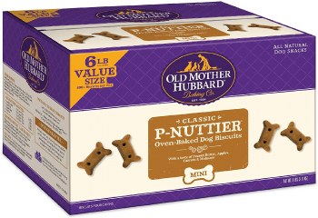 Old Mother Hubbard Classic Crunchy Natural Dog Treats, P-Nutter, Dog Biscuits, Mini, 6lb