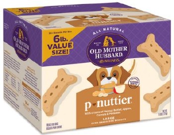 Old Mother Hubbard Classic Crunchy Natural Dog Treats, P-Nutter, Dog Biscuits, Large, 6lb