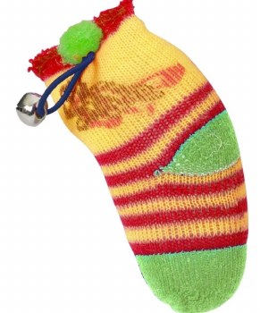 Spot Sock w Catnip & Bell, Neon, 5 inch