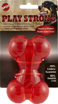 Spot Play Strong Rubber Bone, Red,4.5 inch