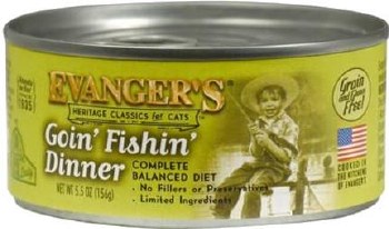 Evangers Goin' Fishin' Recipe with Salmon Canned Wet Cat Food case of 24, 5.5oz Cans