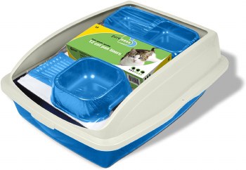 Van Ness Cat Starter Litter Pan, Blue, Large