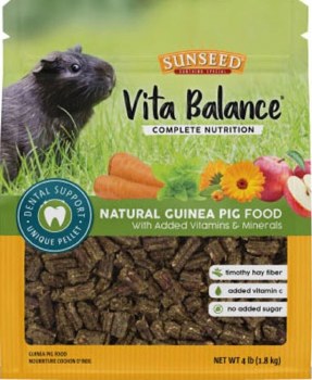Sunseed Vitakraft Vita Balance Complete Nutrition Guinea Pig Food 4lb