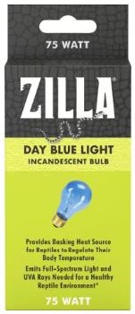 Zilla Incandescent Day Blue Heat Reptile Bulb 75W