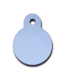 Dog Tag Circle Shape, Light Blue, 7/8 inch x 1 1/8 inch Small