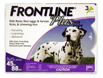 Frontline Plus Flea and Tick Treatment for Dogs, 45-88lb, 3 count