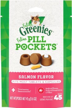 Greenies Feline Pill Salmon, Cat Treat, 45 Count
