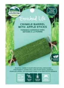 Oxbow Enriched Life Crinkle Barrel with Apple Sticks Small Animal Chew and Toy