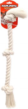 Mammoth Flossy Chews 3 Knot Rope Chew for Dogs, White, 25 inch